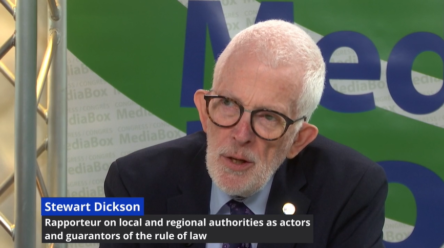 Stewart Dickson, Rapporteur on Local and regional authorities as actors and guarantors of the rule of law